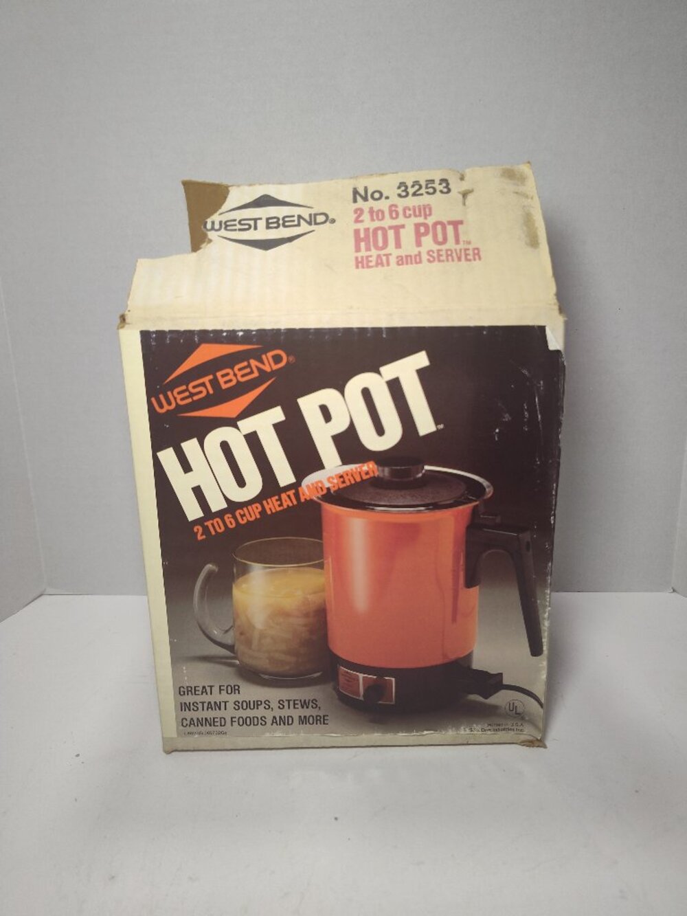 Vintage West Bend Hot Pot 3253 NOS New Old Stock 2-6 Cup Heat & Server In Box